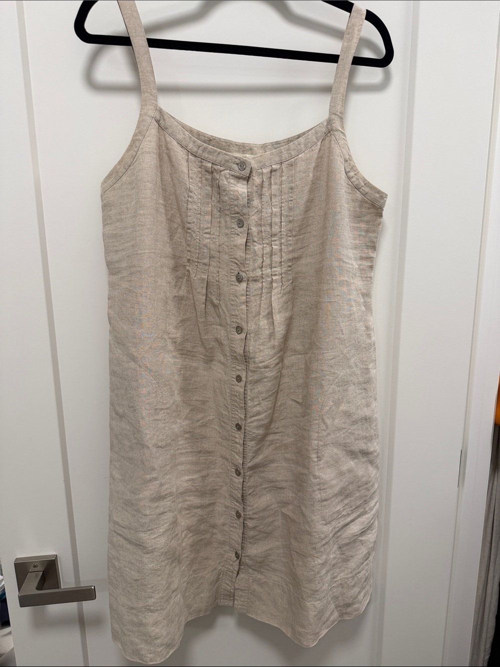 Eileen Fisher Natural Linen Button-Front Dress